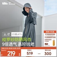 蕉下（beneunder）防晒衣女长款防紫外线透气夏季户外运动防晒服AS10324 深蓝灰 M