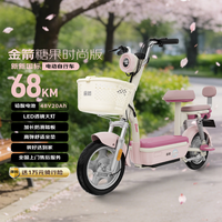 金箭电动自行车 26新新国标电动车国民好车糖果时尚48V20Ah铅酸超长续航大踏板电瓶车 粉
