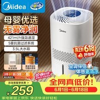美的（Midea）【冷蒸发静音】空气无雾加湿器家用卧室孕妇婴幼静音抑菌桌面空调风扇清凉伴侣生日礼物SZ-3J40