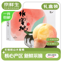 京鲜生正宗无锡阳山水蜜桃9粒礼盒 单果3-4两 应季时令水果源头直发