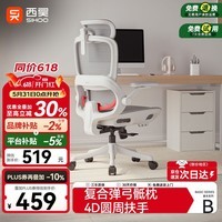 西昊B100Pro 人体工学椅办公椅电脑椅人工力学座椅电竞椅子【迷瞪】 B100Pro灰 弹弓骶枕+4D联动扶手 无脚托