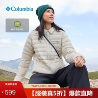Columbia哥伦比亚户外男女拒水650蓬鸭绒排骨保暖羽绒服WE3824 278 米白色 M (175/96A)