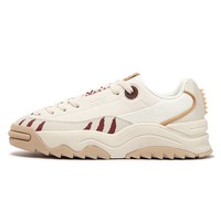 361°女鞋跑鞋春夏季新款革网透气厚底增高百搭运动复古文化休闲鞋子女 羽毛白/黑樱桃【6619】 38