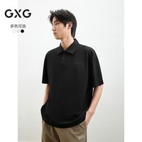 GXG男装多色polo衫凉感微阔2024夏 黑色 170/M