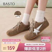 百思图26春德训鞋复古户外休闲运动女鞋D3863AM6 卡其色 36