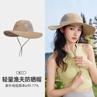 骆驼(CAMEL)户外防晒帽渔夫帽透气太阳帽遮阳帽登山旅游露营帽透气牛仔帽