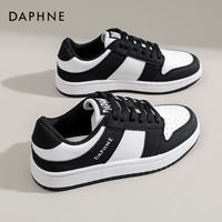 达芙妮软底板鞋女款透气小白鞋2025新款百搭运动休闲鞋黑白熊猫鞋LP 黑色 40
