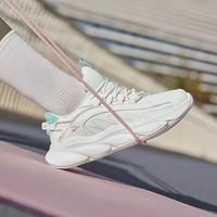 361°加绒板鞋男女冬季革面保暖运动滑板鞋防滑耐磨情侣厚底鞋子棉鞋 羽毛白/漂白浅绿【女款加绒】 39