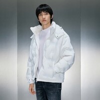 GXG男装多款低价羽绒服 GEX1D2526544白色连帽短款羽绒 L