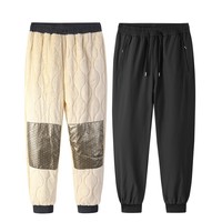 真维斯户外运动羊羔绒棉裤男士秋冬季加绒加厚外穿休闲裤防寒保暖裤 黑色【束角】 L