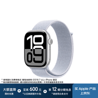 Apple/苹果 Watch Series 10 智能手表GPS款46毫米银色铝金属表壳青云色回环式运动表带MX243CH/B
