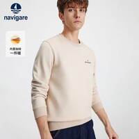 Navigare小帆船纯色基础百搭上衣新款套头男士内搭加绒保暖卫衣1135805301