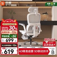 西昊B300人体工学椅电竞椅办公椅电脑椅人工力学座椅追腰联动扶手椅子