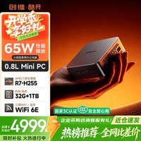 酷开创维电脑 mini迷你主机AMD锐龙游戏电脑台式办公OCuLink接口openclaw龙虾AI (R7-H255+32G+1TB)