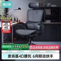 黑白调P2Pro人体工学椅电脑椅办公椅学习椅久坐电竞椅子人工力学座椅 P2 Pro二代曜黑 【麦肯基4D腰托 4D联动扶手 3D颈枕 波纹特网】 无脚托