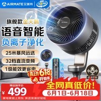 艾美特(AIRMATE)【旗舰金天鹅】空气循环扇语音智能遥控电风扇直流变频家用安静轻音一级能效落地扇负离子净化电扇