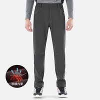 探拓(TECTOP)冲锋裤男加绒保暖防风软壳裤登山徒步裤 男款深灰 XL
