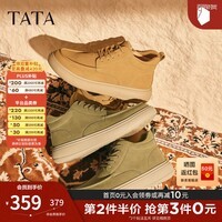他她（TATA）工装鞋男款2025冬舒适百搭休闲男鞋低帮马丁靴OFQ01DD5 黄棕（绒里） 41