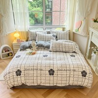 多兰诗（Duolanshi）牛奶绒四件套卡通双面加绒学生宿舍家用床单被套床上用品套件 可可小香 1.8米 床单款 被套200*230cm 四件套
