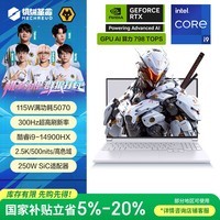 机械革命【国家补贴】极光X 酷睿i9HX 游戏本笔记本电脑(i9-14900HX 32G 1T RTX5070 2.5K屏 300Hz 白)
