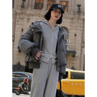 太平鸟女装轻羽绒合集反季清仓白鸭绒羽绒服简约时尚短款中长款 泡芙羽绒服镍灰 XL