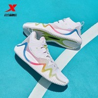 特步（XTEP）WG特步（XTEP）篮球鞋男2024秋季新款减震回弹实战球鞋耐磨运动鞋 新白色/电粉绿/蔷薇粉 41