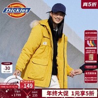 Dickies棉服 可脱卸毛领字母印花多口袋夹克百搭厚外套 9551 姜黄 （宽松版型） M