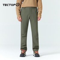 探拓(TECTOP)冲锋裤男加绒保暖防风软壳裤登山徒步裤 男款螺青 XXL