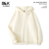 班尼路（Baleno）S&K系列卫衣重磅奥粒绒保暖上衣服秋冬新款华夫格牛奶丝连帽卫衣 杏#纯色 【常规华夫格帽卫】 S