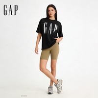 盖璞Gap男女装2026春季新款纯棉logo渐变印花宽松短袖T恤上衣866354 黑色 S (165/88A) 亚洲尺码