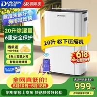 多乐信(DOROSIN)家用除湿机/抽湿机 除湿量20升/天 40㎡卧室智能轻音吸湿器APP智控地下室除潮干燥机ER-20ES