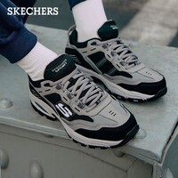 斯凯奇（Skechers）男鞋冬季复古时尚潮流百搭运动舒适鞋厚底增高老爹鞋休闲鞋237067 木炭色/黑色/CCBK 41