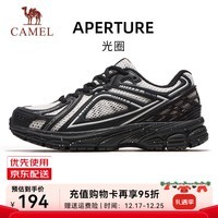 骆驼[光圈]慢跑鞋男全地形复古休闲运动跑步鞋女 7014，骆驼白/黑 ，女 38