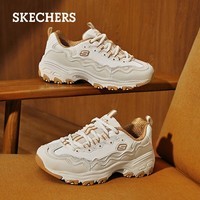 斯凯奇（Skechers）秋季女子黑白拼色老爹鞋休闲高回弹运动鞋蕾丝跑步熊猫鞋149792 自然色/棕褐色/NTTN 37