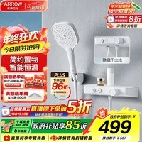 箭牌（ARROW）双功能淋浴花洒套装置物平台分体式淋浴花洒增压喷头F300简易花洒 F300哑光白AE3252恒温分体置物款