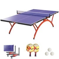 红双喜小彩虹乒乓球桌拱形底架可折叠乒乓球台室内训练比赛用乒乓球案子 可折叠 T2828小彩虹18mm桌面厚度