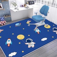 KAYE卡通地毯儿童房间卧室免洗可擦床边毯客厅书房沙发茶几毯防滑垫子 SJR-Y蓝色夜太空 60X160cm