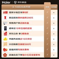 海尔（Haier）【小红花-绽放版】500升594mm专业超薄十字T型四开门一级能效家用电冰箱BCD-500WGHTDEDWVU1
