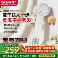 夏普高速吹风机家用静音负离子大功率不伤发大功率速干低噪学生宿舍便携风筒男女生日礼物 国家补贴 【轻音速干】朱鹭白 【智能温控不伤发】