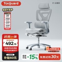 Totguard  人体工学椅电脑椅办公椅电竞椅学习椅人工力学成人椅 E1-云烟灰