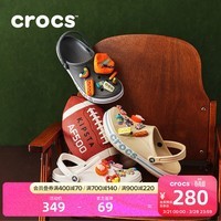 卡骆驰(CROCS)洞洞鞋贝雅卡骆班轻便耐磨一脚蹬休闲鞋|205089 黑色/白色-066 41 /42(260mm)