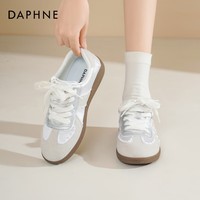 达芙妮芭蕾风德训鞋女2026新款复古百搭休闲板鞋女舒适软底平底小白鞋LP 银色(主图款) 【2.5cm跟高】 38