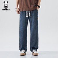 HIPANDA你好熊猫男款2026年春季新款潮流百搭舒适宽松休闲直筒牛仔男裤子 怀旧蓝 XL
