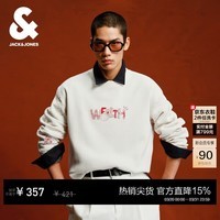 杰克·琼斯(JACK&JONES)【红运系列】骐骥红色毛衣男2026马年冬季新款宽松圆领长袖针织衫 A42奶白 常规 L (180)