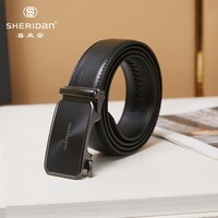 喜来登（SHERIDAN）腰带男 牛皮 商务休闲自动扣皮带 送男友情人节礼盒装 SH521569S