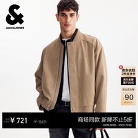 杰克·琼斯（JACK&JONES）2026年春季款男装夹克宽松棒球领长袖时尚外套潮上衣226121019 C11灰褐色 常规 M （175）