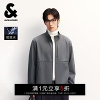 杰克·琼斯（JACK&JONES）男装秋冬季软壳外套男士立领防泼水户外加绒保暖休闲夹克外套 E00烟熏珍珠 M （175）