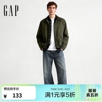 盖璞男装春款多口袋巴恩风翻领宽松夹克外套美版799350 橄榄绿 XS 美码  S亚洲码175/88A