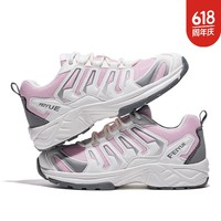 飞跃运动鞋女鞋春夏季新款户外徒步登山鞋情侣网面鞋子女士缓震跑步鞋 白/粉红 38