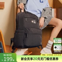 Champion冠军双肩包男潮牌运动背包休闲学生书包大容量女撞色高中生高颜值 黑 均码